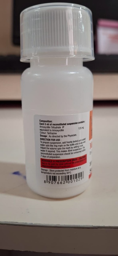 AMOXYCYCILLIN ORAL SUSPENSION 125MG SYRUP 30 ML