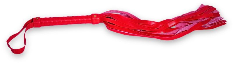 Red Leather Bdsm Flogger - Size: Customized