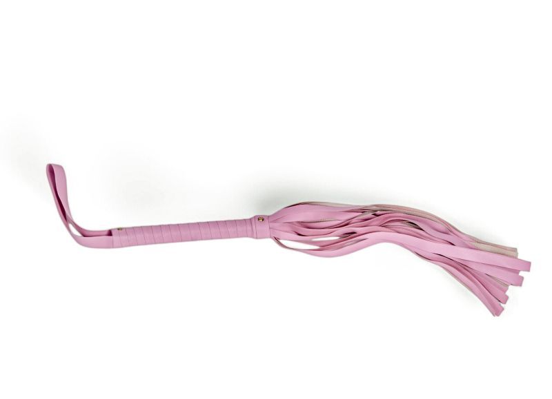 Pink Leather Bdsm Flogger - Size: Around 6 To 8 Inches For A Comfortable Grip