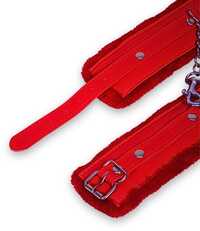 Synthetic Red Leather Bdsm Handcuff Toys