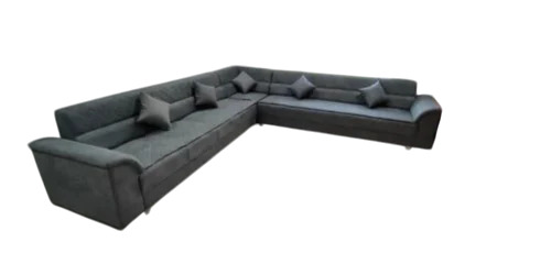 8 Seater Grey L Shape Modern Teak Wood Sofa Set - Color: Different Available