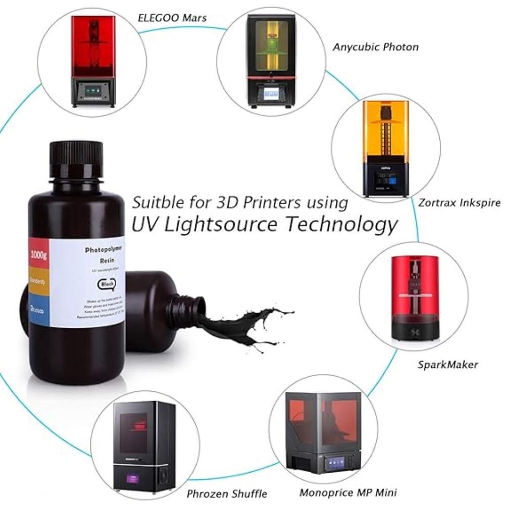 ELEGOO Standard Black Resin High Precision Photopolymer for 3D Printers