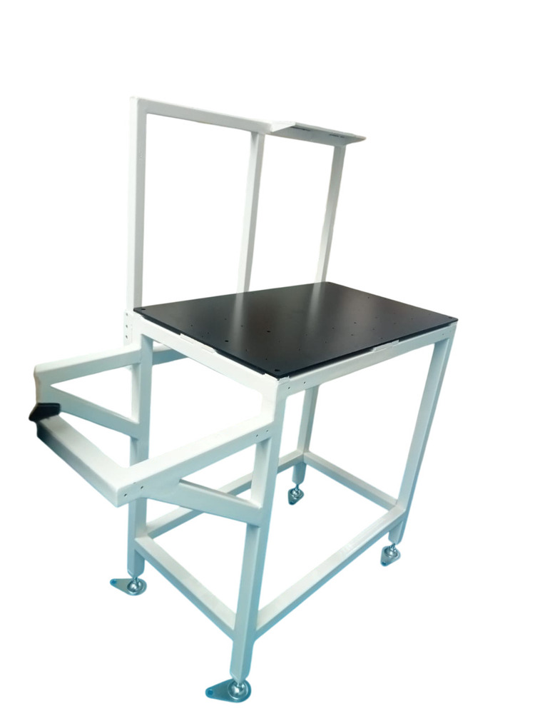 Material Handling Table - Color: Silver And White