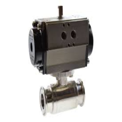 Pneumatic Actuated Ball Valve - Color: Silver
