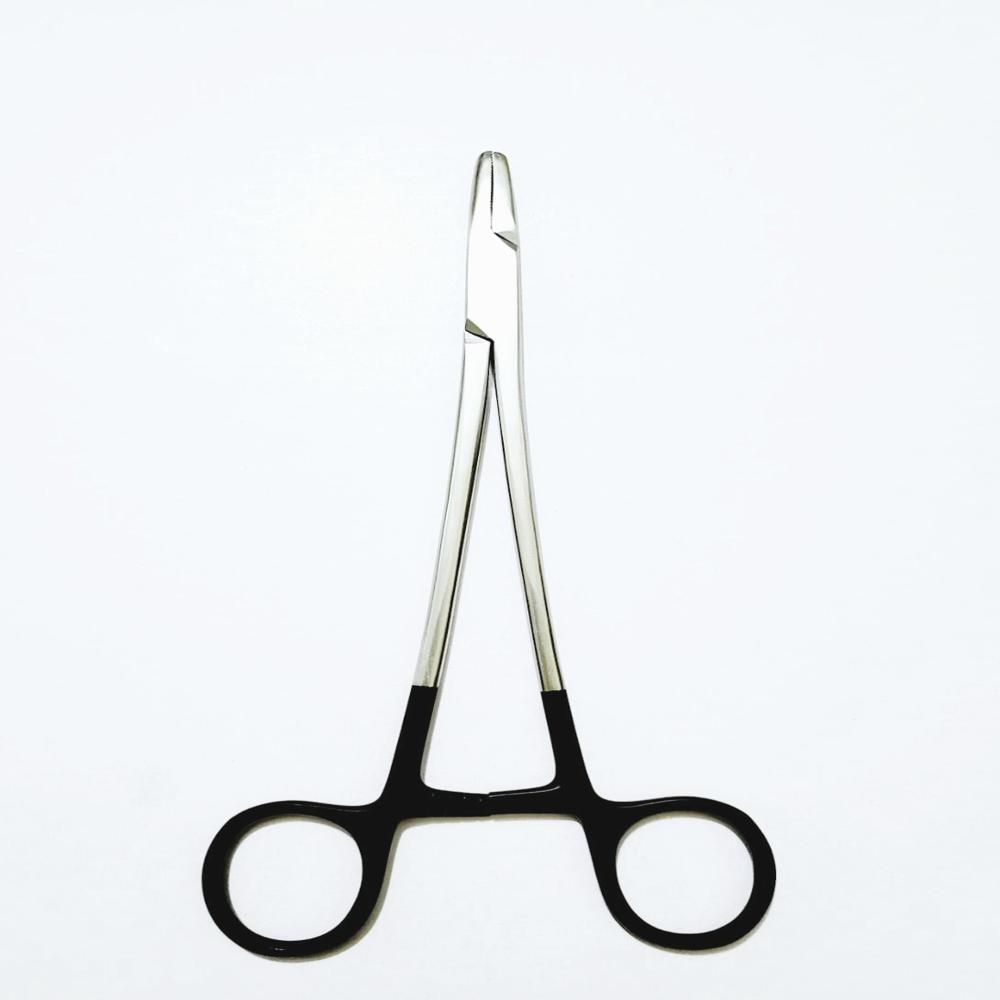 Needle Holder Black Handle 8 Inch - Color: Silver
