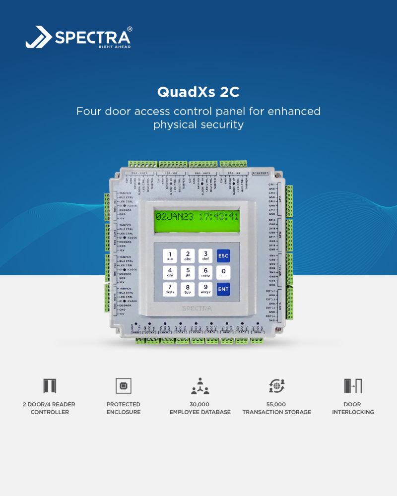 Access Control Quadxs-2c Spectra 4 Door Controller - Color: White
