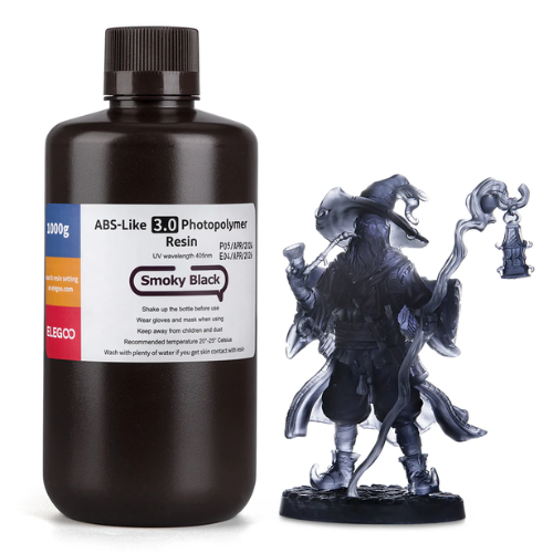 ELEGOO ABS Like Photopolymer 3D Printer Resin 3.0  Smoky Black Latest Version