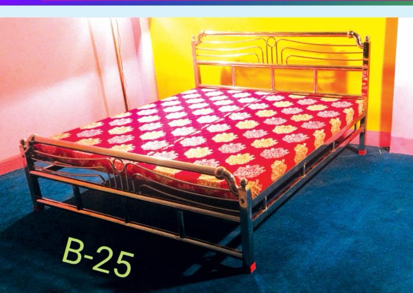 Bed-25 Stainless Steel Only Frame - Color: Silver