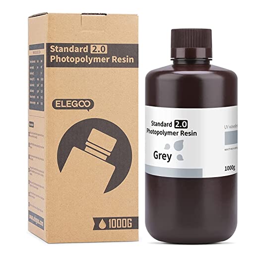 ELEGOO Standard Resin 2.0  High Precision 3D Printer Resin for Smooth and Durable Prints