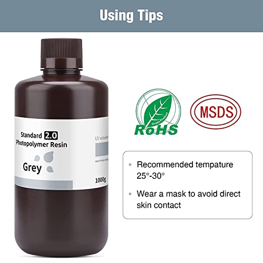 Elegoo Standard Resin 2.0 High Precision 3d Printer Resin For Smooth And Durable Prints - Color: Grey