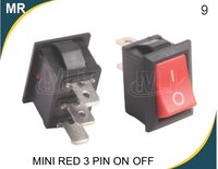 Mini Rocker Switch Red 3 Pin On Off