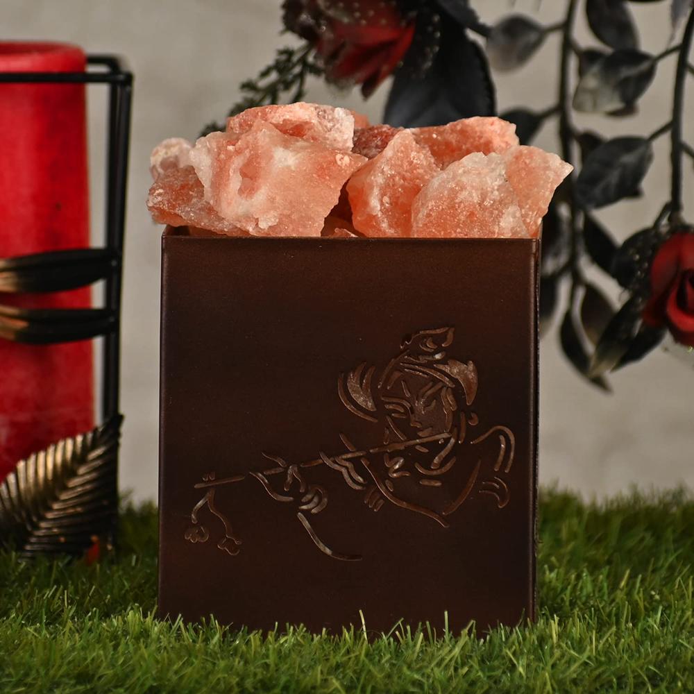 Hare Krishna Himalayan Rock Salt LED Lamp