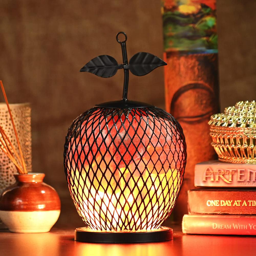 Apple Shape Himalayan Rock Salt Lamp - Cavity Quantity: Single Unit