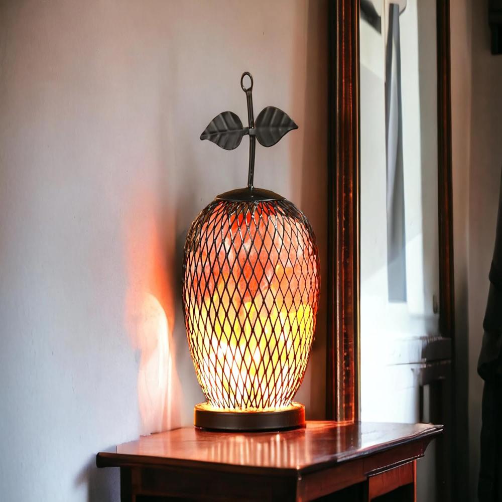 Apple Shape Himalayan Rock Salt Lamp - Cavity Quantity: Single Unit