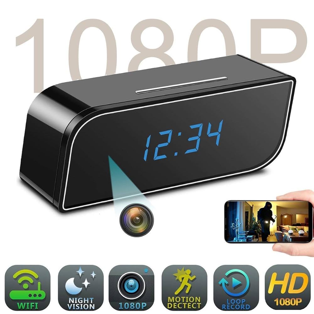 Spy Alarm Clock With  Wifi - Color: Black
