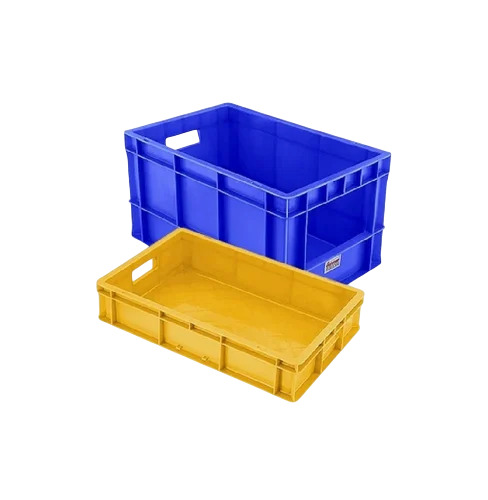 Plastic Storage Crates - Color: Blue And Yellow