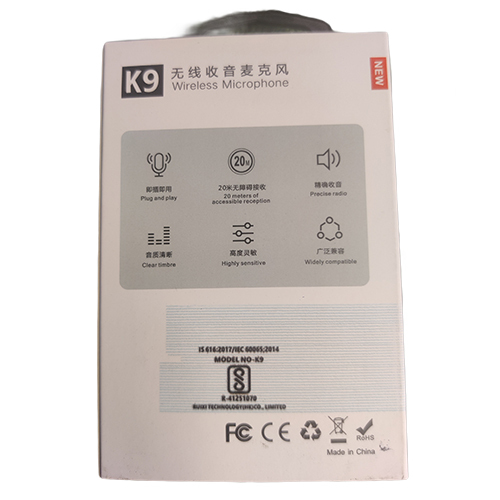 K9 Wireless Microphone - Battery Backup: Up To 25 Hours