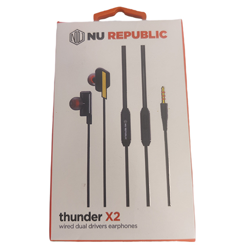 Thunder X2 Wired Dual Earphones - Body Material: Plastic