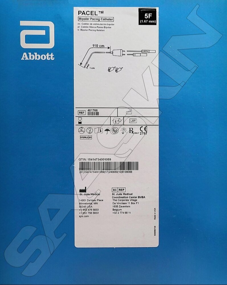Abbott PACEL BIPOLAR PACING CATHETERS VENTRICULAR PACING 60 DEGREE CURVE Torque Control