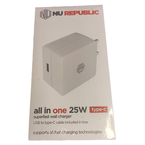 All In One 25W Type C Adapter - Body Material: Plastic
