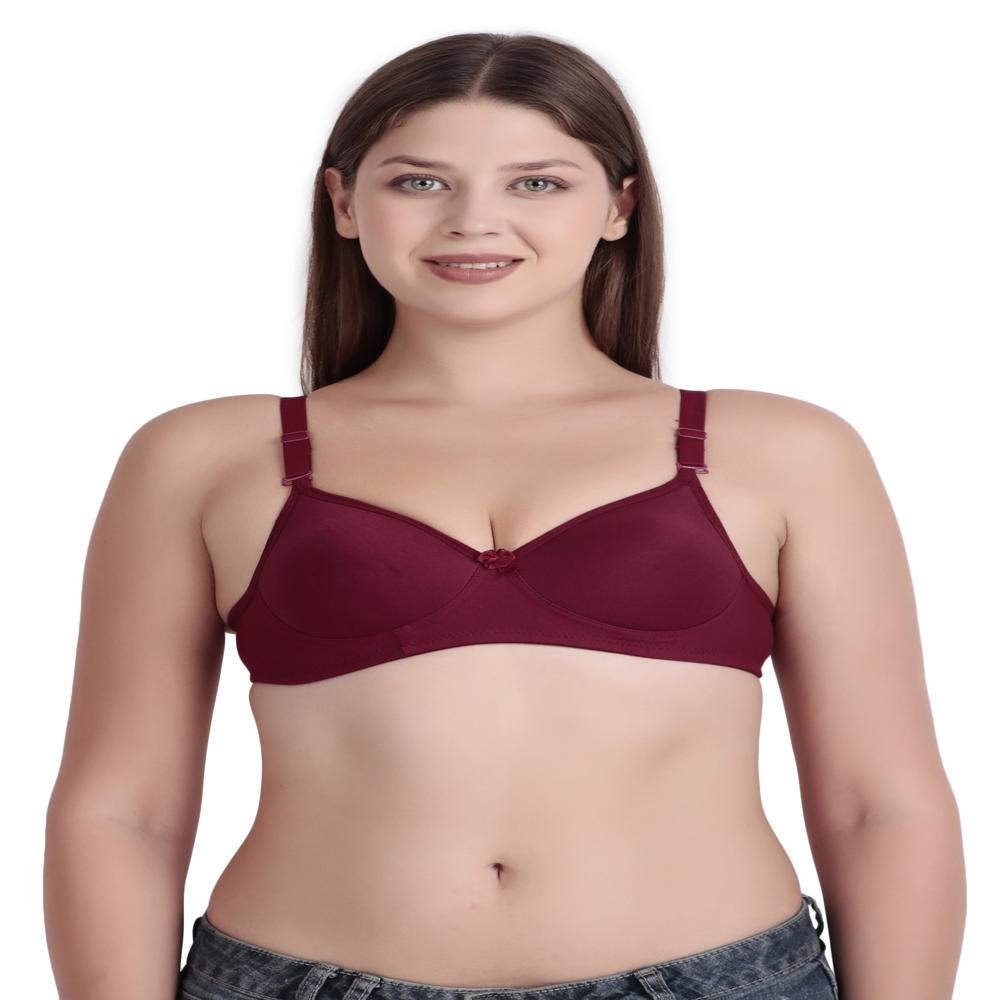 Solid Design Padded Bra - Color: Multicolour