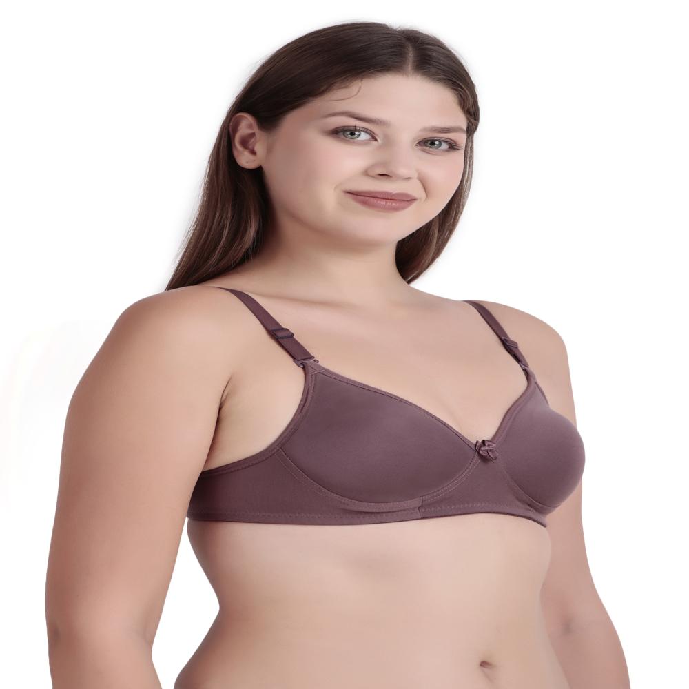 solid design padded bra