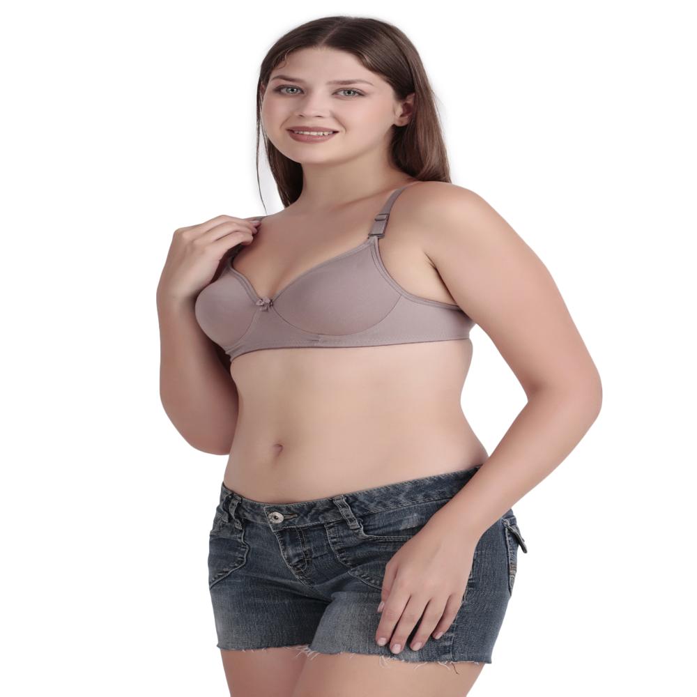 solid design padded bra