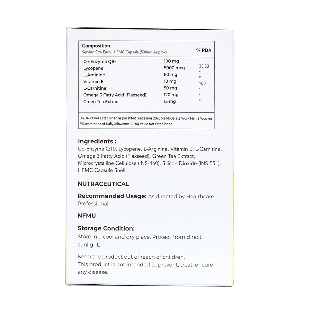 Co-enzyme Q10 Omega 3 Fatty Acid And Green Tea Extract Capsules - Drug Type: General Medicines