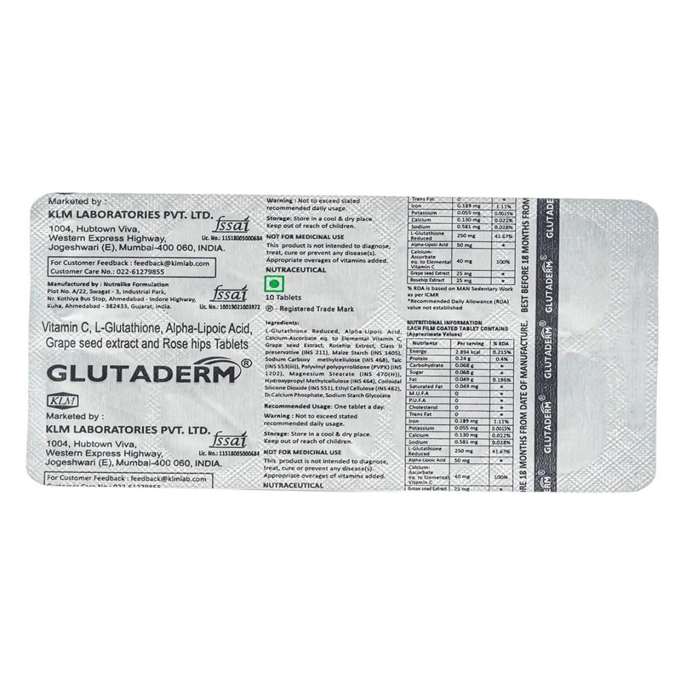 Glutaderm Skin Tablet - Drug Type: General Medicines