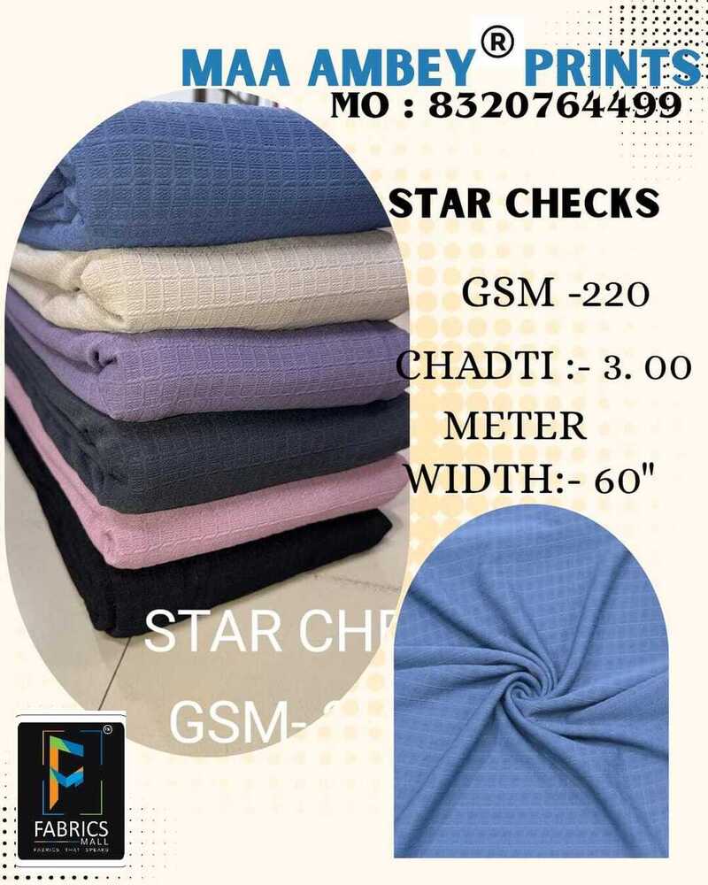 Star checks Polyester Fabric