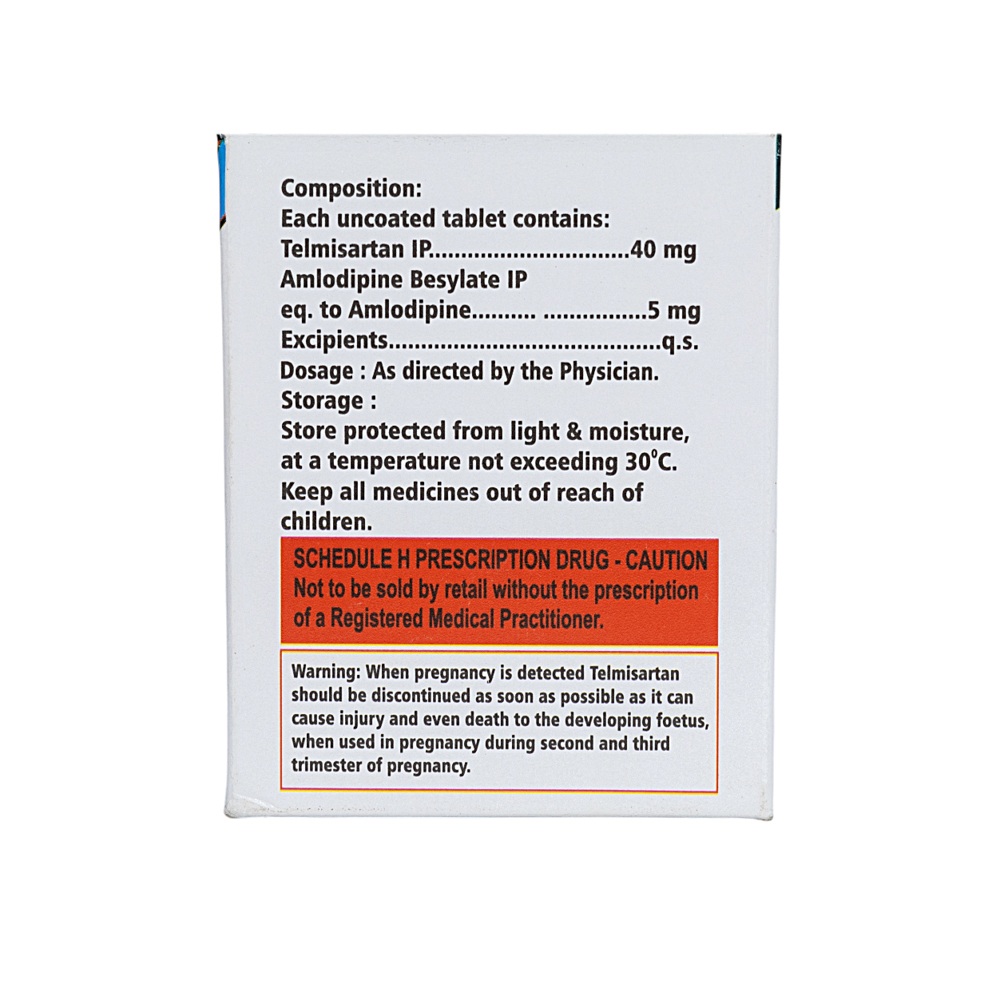 Telmisartan 40mg And 5mg  Amlodipine Tablets