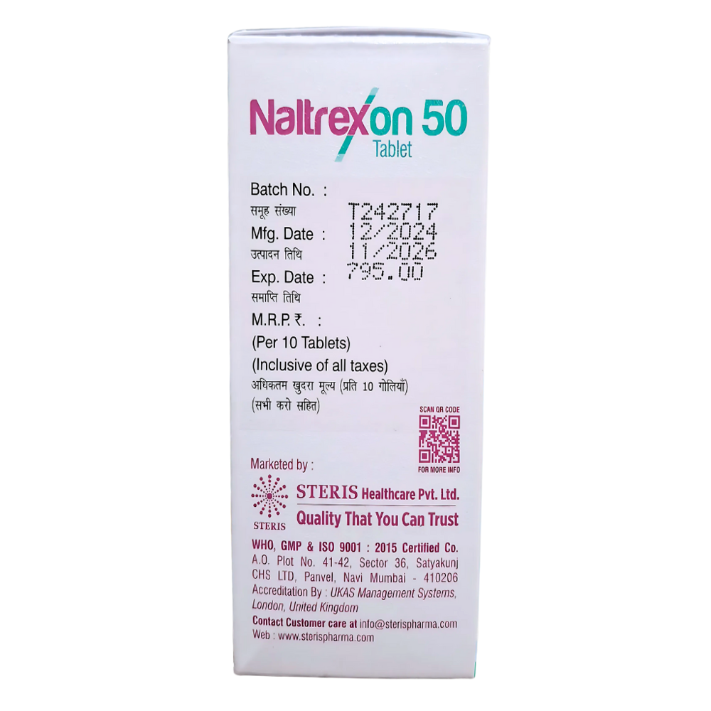 Naltrexone Hydrochloride IP 50 mg