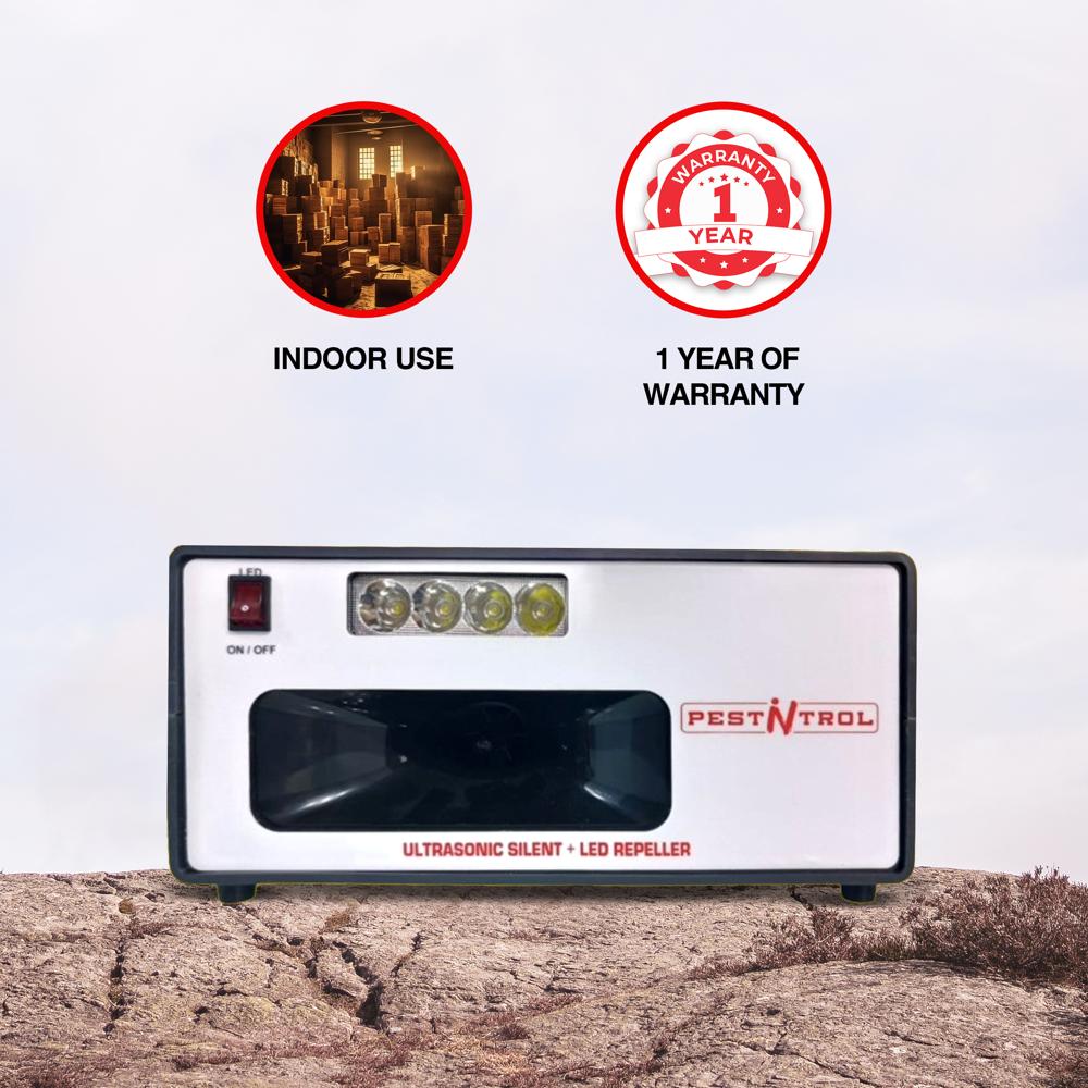 Rat and Bird Repeller Ultrasonic Silent + Flash PNT1100+