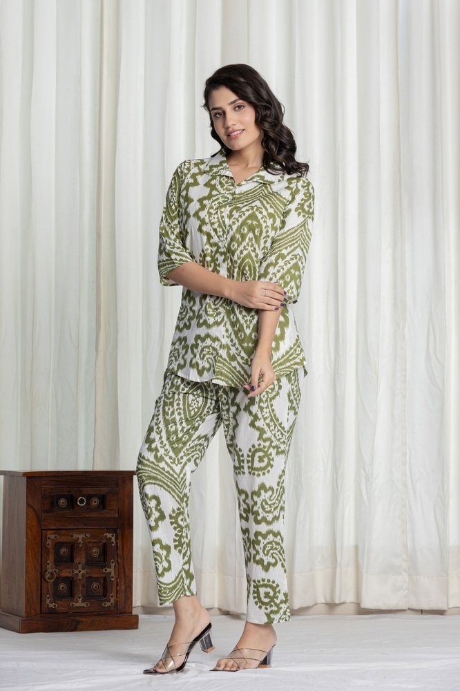 Ikat Green Coord Set