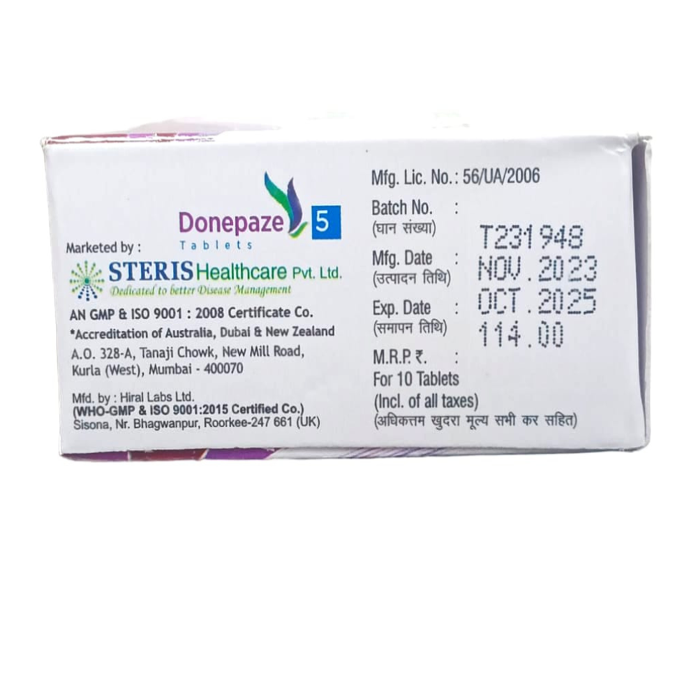 Donepazil (5mg) - Drug Type: General Medicines