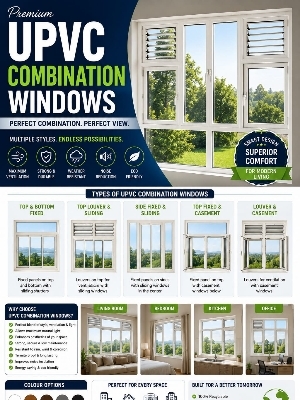 White UPVC Combination Window