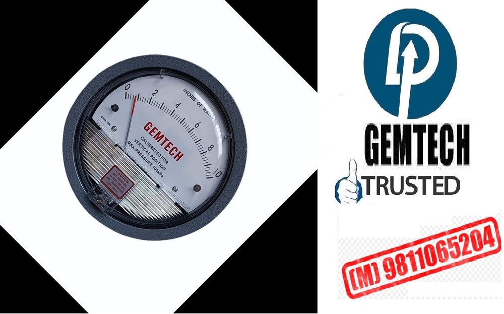 Distributor GEMTECH Differential Pressure Gauges Range 0-50 mm wc