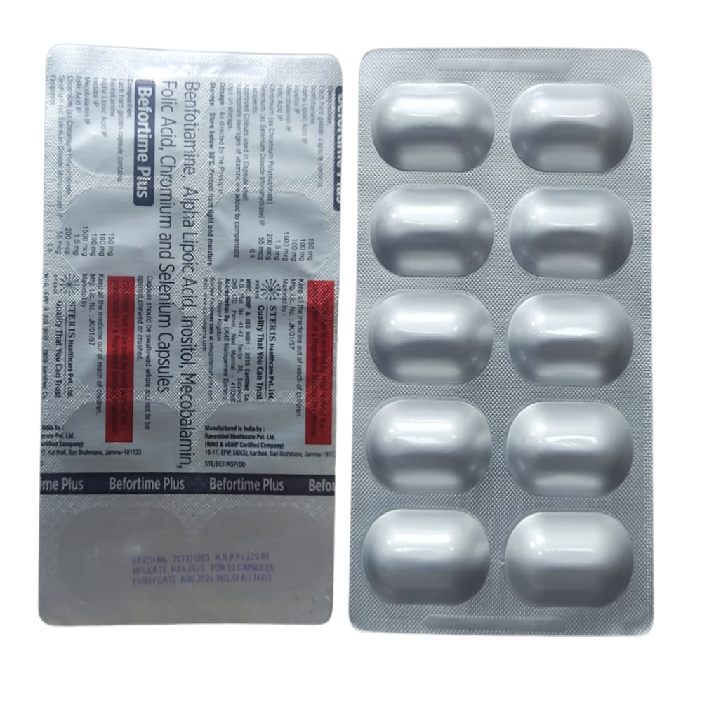 Benfotiamine Alpha Lipoic Acid, Inositol, Mecobalamin, Folic Acid, Chromium and Selenium Capsules