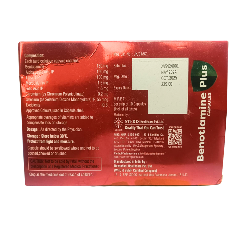 Benfotiamine, Alpha Lipoic Acid, Inositol, Mecobalamin, Folic Acid, Chromium And Selenium Capsules - Drug Type: General Medicines