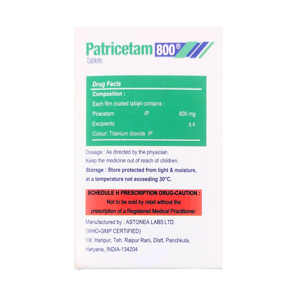 piracetam 800 mg tablet