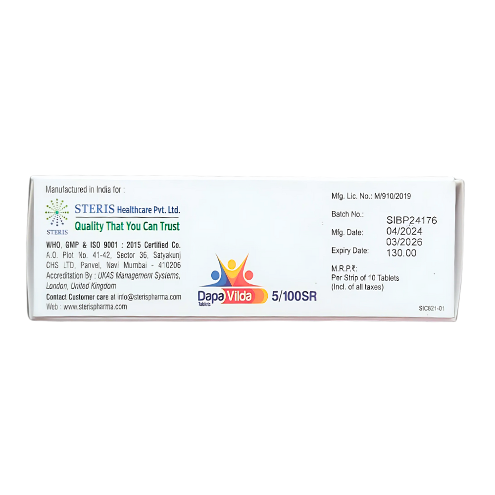 Dapagliflozin 5 Mg And Vildagliptin 100 Mg Tablets - Drug Type: General Medicines