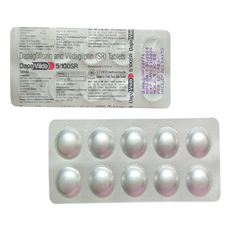 Dapagliflozin 5 mg and Vildagliptin 100 mg Tablets