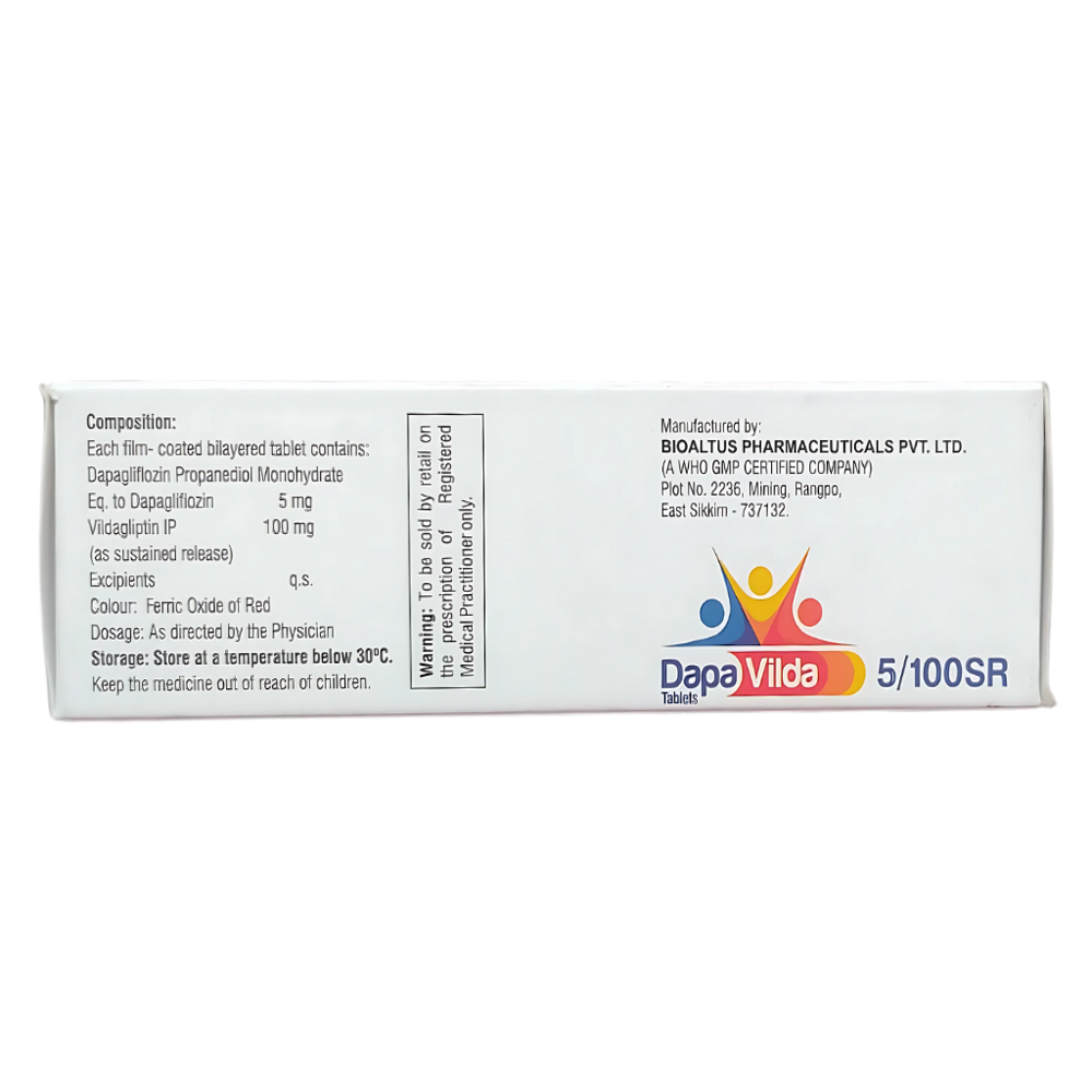 Dapagliflozin 5 mg and Vildagliptin 100 mg Tablets