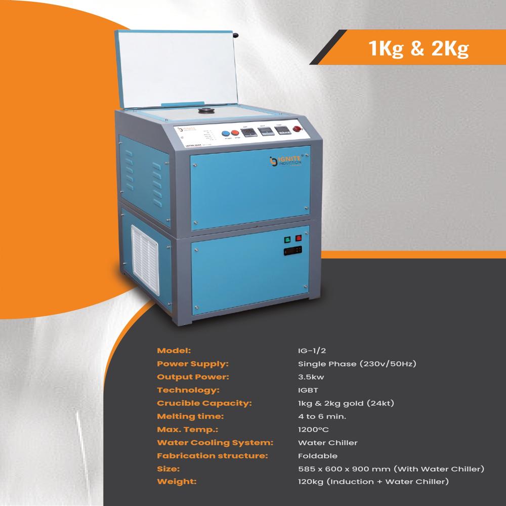 Induction Based Gold Melting Machine  500Gms In Single Phase