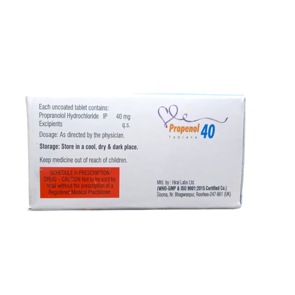 Propranolol 40mg - Drug Type: General Medicines