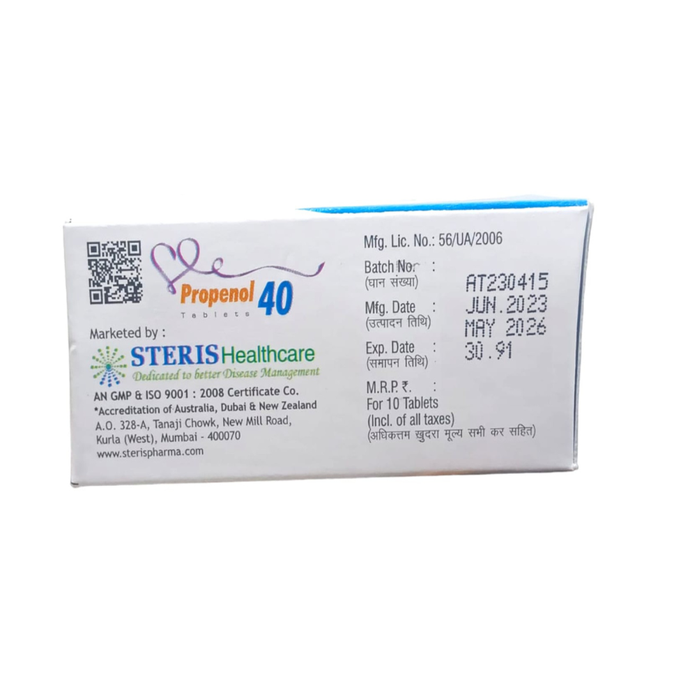 Propranolol 40mg - Drug Type: General Medicines