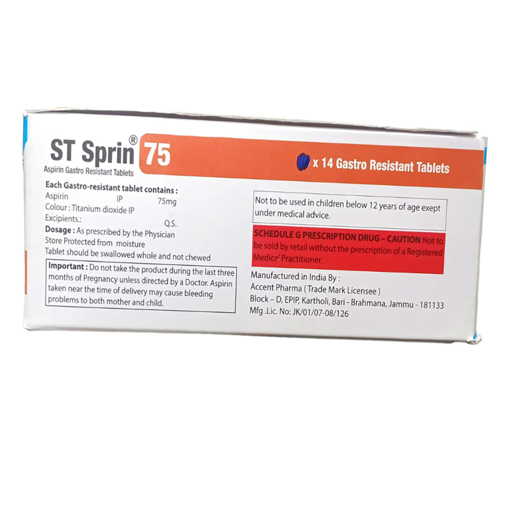 Aspirin Gastro resistant 75mg