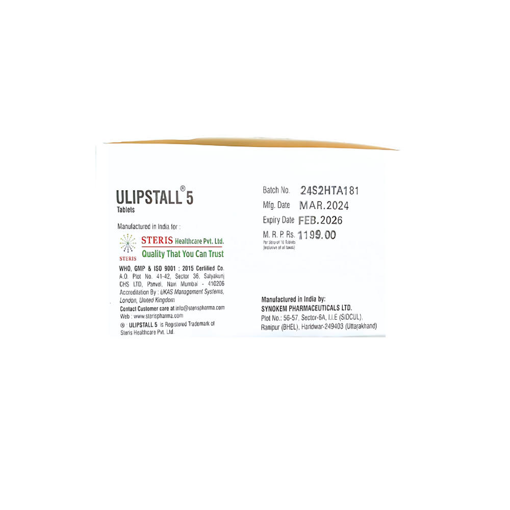 Ulipristal 5mg - Drug Type: General Medicines
