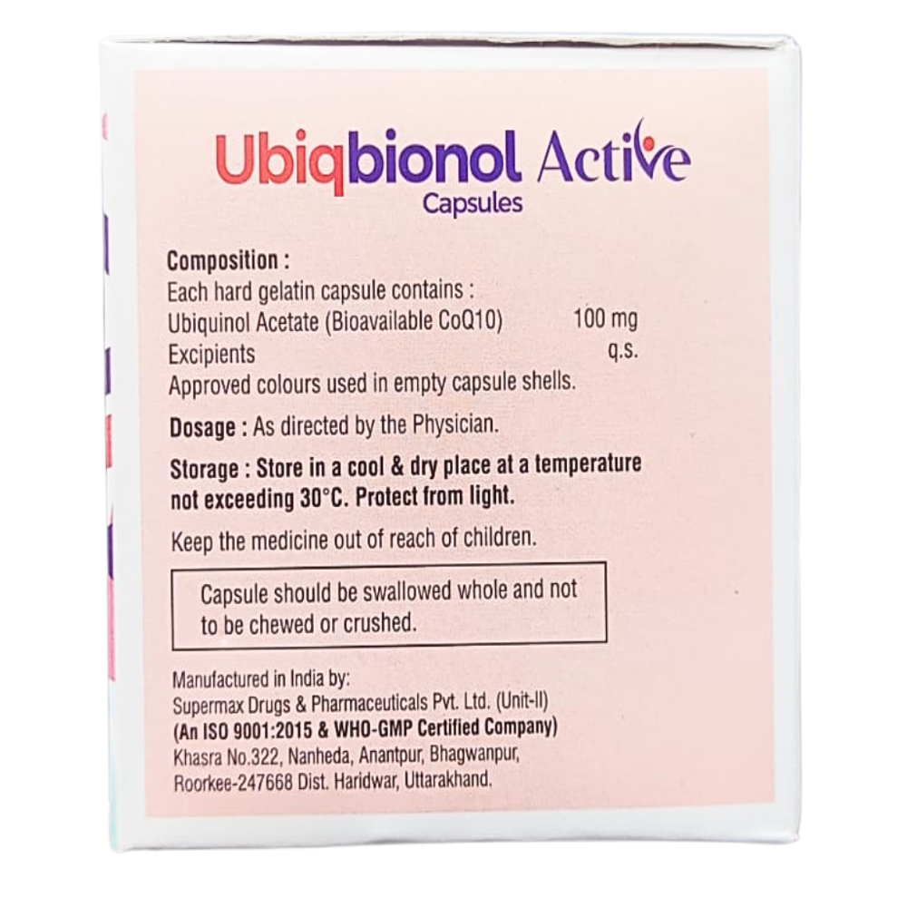 Ubiquinol Acetate Capsules 100mg - Drug Type: General Medicines