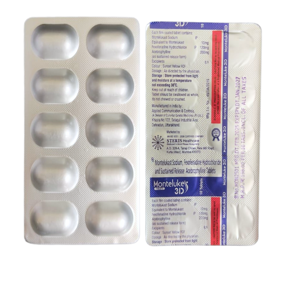 montelukast fexofenadine acebrophylline tablet